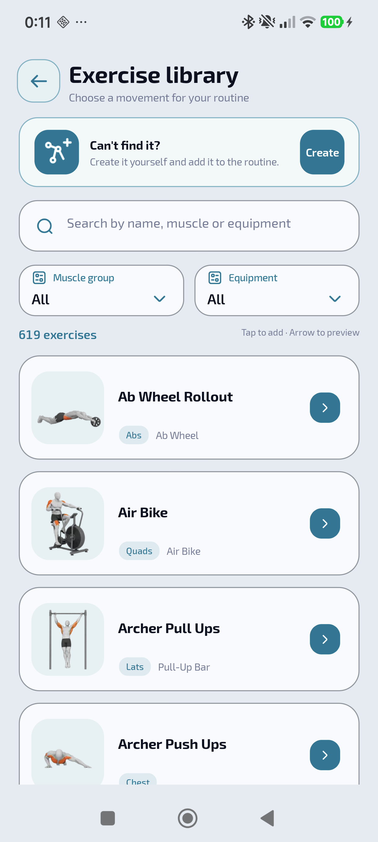 Exercise library