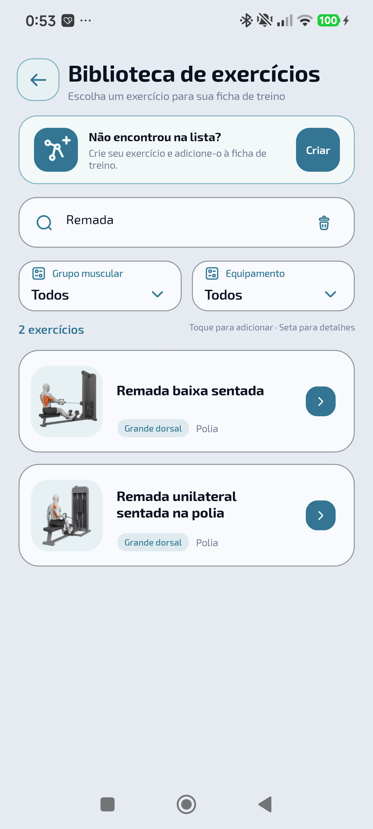 Biblioteca de exercícios