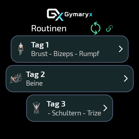 Routinenliste in der Gymaryx-App für Wear OS